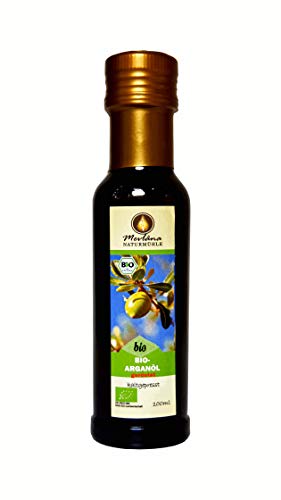 Bio Arganöl geröstet Geschmack nussig 100 ml, ideal zum würzen in der Deutschen- und Arabischen Küche von Mevlâna Naturmühle