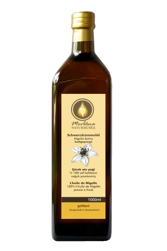 Mevlana Naturmühle Schwarzkümmelöl, gefiltert, kaltgepresst, Rohkostqualität, 1er Pack (1 x 1 l) von Mevlâna Naturmühle