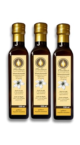 Schwarzkümmelöl 3 x 250 ml frische 1. kalte Pressung, schonend gefiltert, vom Hersteller Mevlana Naturmühle Schwarzkümmelöl 3 x 250 ml frische 1. kalte Pressung, schonend gefiltert, vom Hersteller Mevlana Naturmühle von Mevlâna Naturmühle