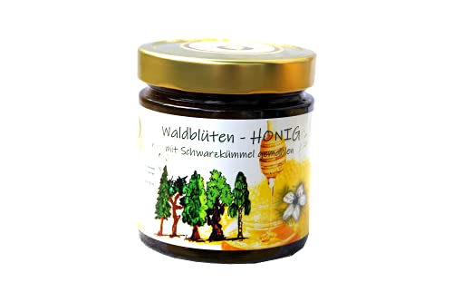 Waldhonig mit gemahlenen Schwarzkümmel 500g im Glas Orientalische Note von Mevlâna Naturmühle