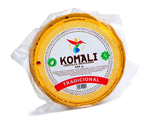 Komali Gelbe Maistortillas Mexikanische Tortilla - 500g / 15cm / 20 Stück - 100% Mais Tortillas, Tortillas de Maiz von mexhaus