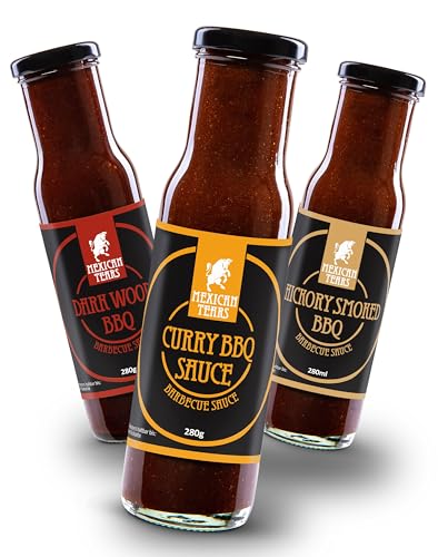 BBQ Saucen Set – 3x 250 ml – Whiskyfass Rauch, Hickory, Curry – Rauchig, würzig & fruchtig – Perfekt für Grillen, Marinaden & Dips BBQ Saucen Set – 3x 250 ml – Whiskyfass Rauch, Hickory, Curry – Rauchig, würzig & fruchtig – Perfekt für Grillen, Marinaden & Dips von Mexican Tears