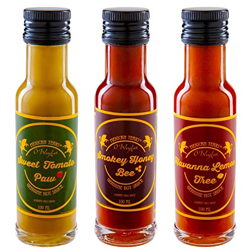 Mexican Tears® - Chili Sauce 3er-Pack, scharfe Sauce aus Chili & Meersalz, perfekt zum Würzen von BBQ Sauce & Pulled Pork [3x100ml Chili Sauce] von Mexican Tears