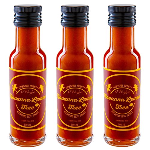 Mexican Tears® - Havanna Lemon Tree Hot Sauce 3er-Pack, scharfe Sauce aus Chipotle und Habanero Chilis [3x100ml Chilisauce] von Mexican Tears