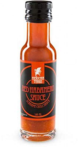 Mexican Tears® - Red Habanero Sauce, scharfe Sauce aus Chili & Meersalz, perfekt als Grill-Zubehör für BBQ Sauce, Pulled Pork & zum Aufpeppen von Pizza & Pasta [100ml Chilisauce] von Mexican Tears