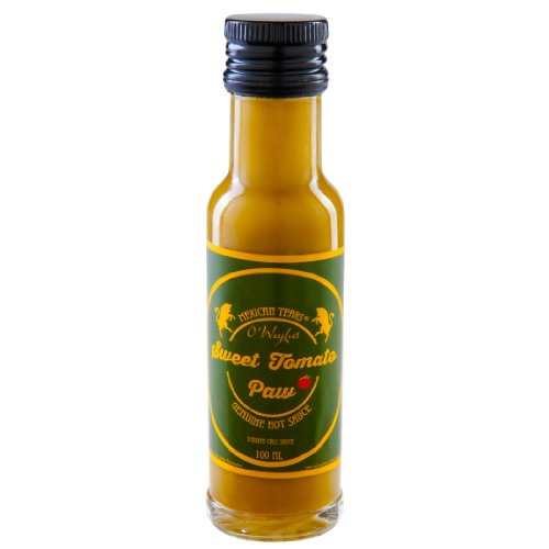 Mexican Tears® - Sweet Tomato Paw,scharfe Sauce aus Chili & Meersalz, perfekt als Grill-Zubehör für BBQ Sauce, Pulled Pork & zum Aufpeppen von Suppen [100ml Chilisauce] von Mexican Tears