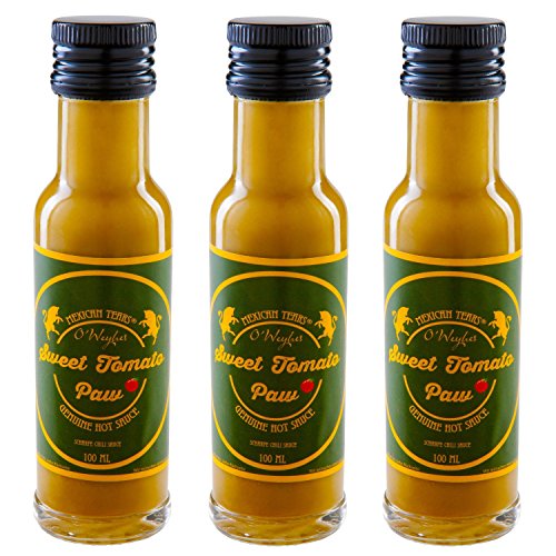 Mexican Tears® - Sweet Tomato Paw 3er-Pack, scharfe Sauce aus grünen Chipotle Chilis [3x100ml Chilisauce] von Mexican Tears