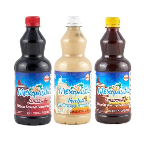 HORCHATA JAMAICA TAMARINDO KONZENTRAT VON MEXQUISITA 700 ML (Pack 3) von méxico mágico