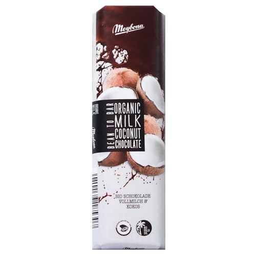 Meybona Bio Schoko-Riegel „Kokos“ | Kakao 35% | Vollmillchschokolade | Manufaktur aus Deutschland | Bean to Bar | Premium Schokoladen Geschenk 10 x 35g Großpackung von Meybona