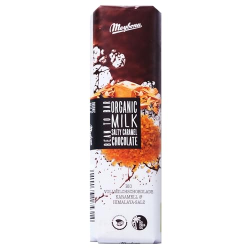 Meybona Bio Schoko-Riegel „Salty Caramel“| Kakao 35% | Vollmillchschokolade | Manufaktur aus Deutschland | Bean to Bar | Premium Schokoladen Geschenk 10 x 35g Großpackung von Meybona