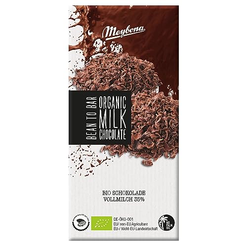 Meybona Bio Vollmilch-Schokolade | Kakao 35% | Manufaktur aus Deutschland | Bean to Bar | Premium Schokoladen Geschenk 10 x 100g Großpackung von Meybona