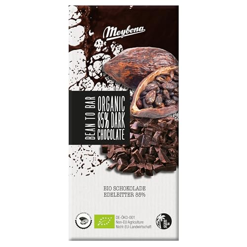 Meybona Bio Zartbitter-Schokolade | Kakao 85% | Manufaktur aus Deutschland | Bean to Bar | Premium Schokoladen Geschenk 10 x 100g Großpackung von Meybona