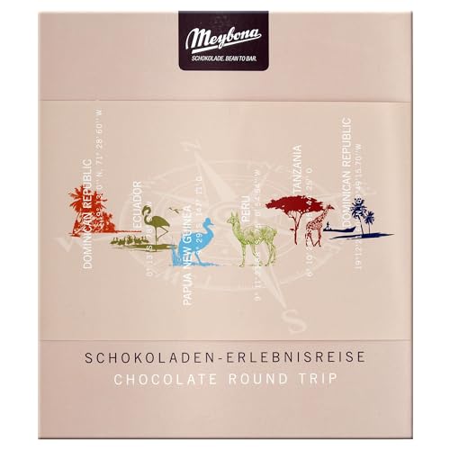 Meybona Schokoladenreise | Premium Schokoladen-Geschenk | 6 Sorten je 40g | Single Origin Kakao | Vollmilch- und Zartbitterschokolade | Manufaktur aus Deutschland | Bean to Bar von Meybona