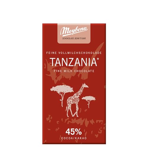 Meybona Urspungs Schokolade Vollmilch | Tanzania | 45% Kakao | Single Origin | Manufaktur aus Deutschland | Bean to Bar | Edel-Schokoladen Geschenk 18 x 40g Großpackung von Meybona