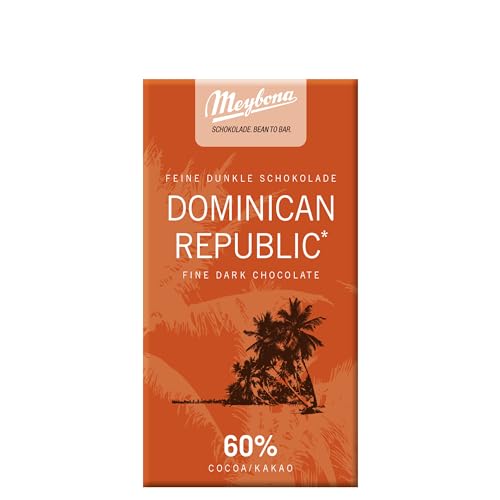 Meybona Urspungs Schokolade Zartbitter | Dominican Republic | 60% Kakao | Single Origin | Manufaktur aus Deutschland | Bean to Bar | Edel-Schokoladen Geschenk 18 x 40g Großpackung von Meybona
