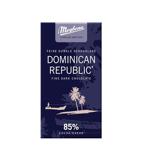 Meybona Urspungs Schokolade Zartbitter | Dominican Republic Santana | 85% Kakao | Single Origin | Manufaktur aus Deutschland | Bean to Bar | Edel-Schokoladen Geschenk 18 x 40g Großpackung von Meybona