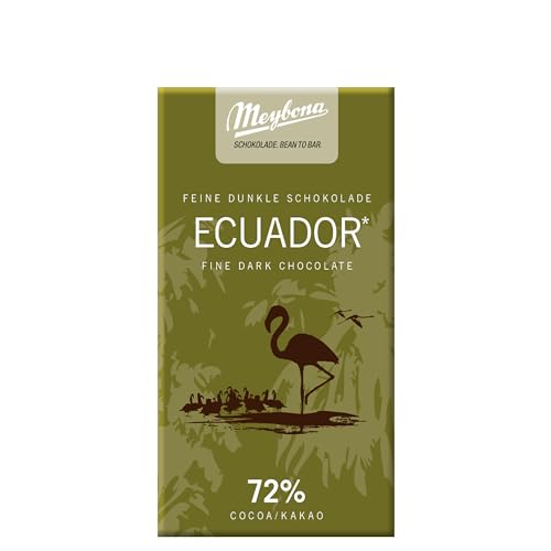 Meybona Urspungs Schokolade Zartbitter | Ecuador | 72% Kakao | Single Origin | Manufaktur aus Deutschland | Bean to Bar | Edel-Schokoladen Geschenk 18 x 40g Großpackung von Meybona