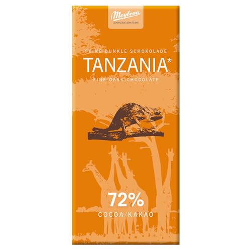 Meybona Urspungs Schokolade Zartbitter | Tanzania | 72% Kakao | Single Origin | Manufaktur aus Deutschland | Bean to Bar | Edel-Schokoladen Geschenk 10 x 100g Großpackung von Meybona