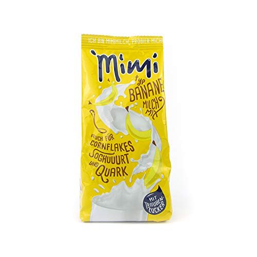 Mimi Milchmix Banane Getränkepulver, 2 x 400 g, in warmer und kalter Milch löslich, Milch Mix mit Bananengeschmack, Pulver für Milch mit sehr guter Löslichkeit von MiMi