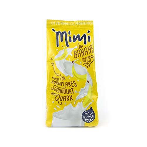 Mimi Milchmix Banane Getränkepulver, 2 x 400 g, in warmer und kalter Milch löslich, Milch Mix mit Bananengeschmack, Pulver für Milch mit sehr guter Löslichkeit von MIMI