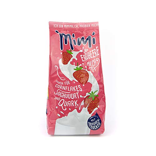 Mimi Milchmix Erdbeere Getränkepulver, 2 x 400 g, in warmer und kalter Milch löslich, Milchmix mit Fruchtzucker, Erdbeergeschmack, Pulver für Milch mit sehr guter Löslichkeit von MIMI