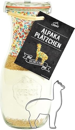 Alpaka Butterplätzchen mit Ausstechform und Streuseln in 530ml Weckflasche Alpaka Butterplätzchen mit Ausstechform und Streuseln in 530ml Weckflasche von Miamani