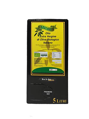 Miceli - Natives Olivenöl Extra 100% ITALIENISCH Kaltgepresst | 5 Liter | Bag in Box – Sortenrein Biancolilla italienisches Öl mittel fruchtig von Miceli