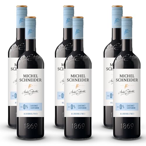 6 Flaschen Michel Schneider Cabernet Sauvignon, alkoholfreier Wein, sortenreines Rotwein Paket (6 x 0,75 l) von Michel Schneider