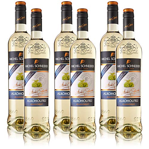 6 Flaschen Michel Schneider Chardonnay, alkoholfreier Wein, sortenreines Weisswein Paket (6 x 0,75 l) von Michel Schneider