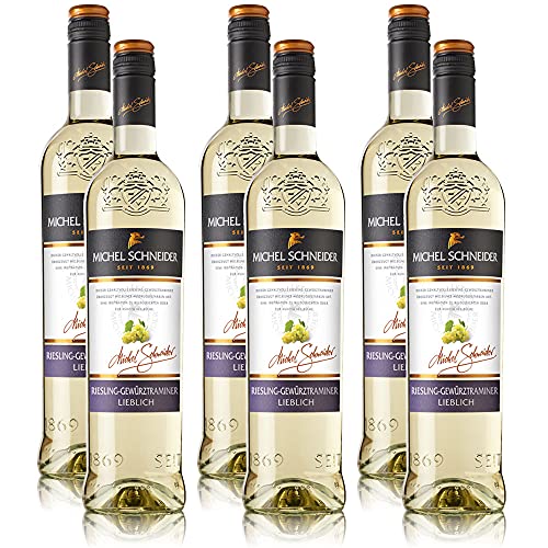 6 Flaschen Weisswein Michel Schneider Riesling Gewürztraminer Pfalz QbA, lieblich (6x0,75l) von Michel Schneider