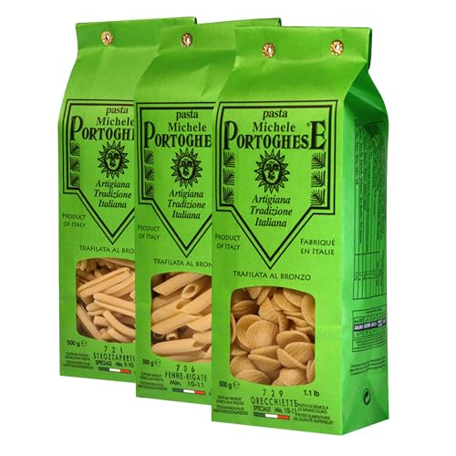 Michele Portoghese, Probierset Pasta, Penne Rigate, Strozzapreti, Orecchiette, aus Italien, 3 x 500 g von Michele Portoghese