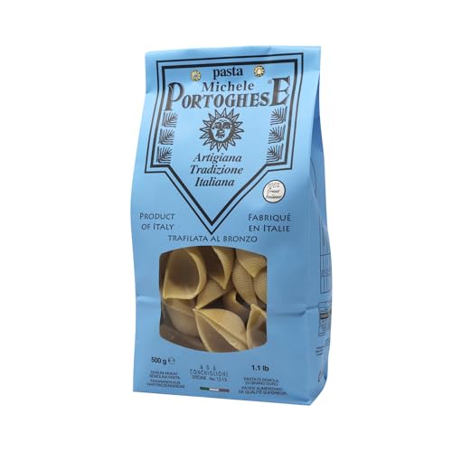 Michele Portoghese Conchiglioni Nudeln, Muschelnudeln groß zum Füllen, Pasta, aus Italien, Hartweizengriess, langsame Trocknung 500 g von Michele Portoghese