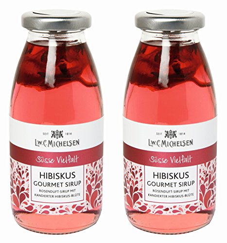 Hibiskus Gourmetsirup (Rosenduft) mit kandierter Hibiskusblüte - 2x 400 ml von Michelsen