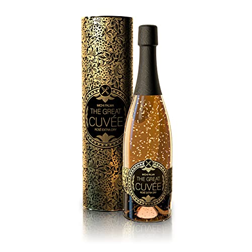 Michi Palma | The Great Cuvée Rosé Extra Dry (1 x 0.75 l) | Mit 23 Karat reinem Blattgold und edler Geschenkverpackung | Goldene Geschenkidee von Michi Palma