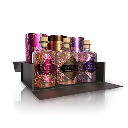 Michi Palma | The Great Trio, Berry Geschenkset auf Gin-Basis (3 x 0.5 l) | Verpackt in einer hochwertigen schwarzen Magnetbox | Goldene Gin-Geschenkidee | Premium Spirituose von Michi Palma