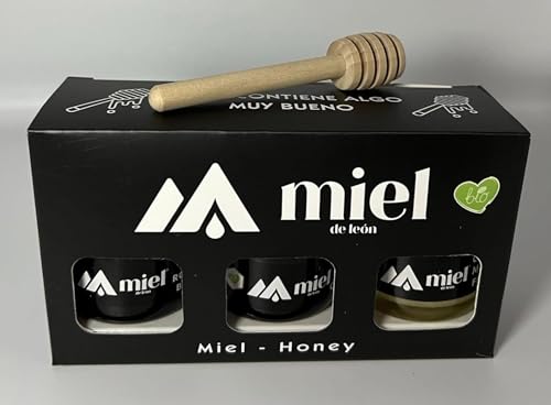 Reiner Bienenhonig. Heide- und Eichenhonig/Kastanienhonig/Blumenhonig. Packung 3x35-g-Gläsern mit Stiel zum Probieren der 3 Geschmacksrichtungen. 100% natürlicher Bienenhonig. Handwerkliches Produkt. Reiner Bienenhonig. Heide- und Eichenhonig/Kastanienhonig/Blumenhonig. Packung 3x35-g-Gläsern mit Stiel zum Probieren der 3 Geschmacksrichtungen. 100% natürlicher Bienenhonig. Handwerkliches Produkt. von Miel de leon