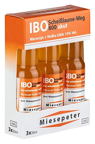 Miesepeter Likör Minis - IBO Scheißlaune-Weg 800 akut (Maracuja + Vodka, 3 x 20ml), 1 Pack von Miesepeter