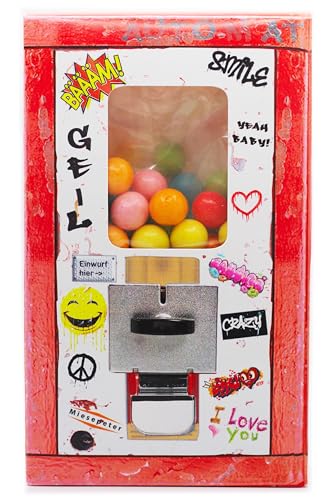 Retro Kaugummiautomaten-Schachtel - Süßigkeiten Box mit nostalgie Süßigkeiten von früher | Retro Süßigkeiten aus der Kindheit | Retro Geschenk - Weihnachten, Geburtstag (Classic, Kaugummi-Kugeln) von Miesepeter