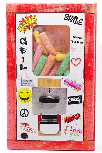 Retro Kaugummiautomaten-Schachtel - Süßigkeiten Box mit nostalgie Süßigkeiten von früher | Retro Süßigkeiten aus der Kindheit | Retro Geschenk - Weihnachten, Geburtstag (Classic, Saure Kaubonbons) von Miesepeter