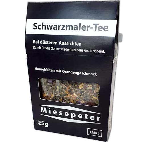 Schwarzmaler-Tee von Miesepeter | witziger Tee | lustiges Geschenk für bessere Laune (Schwarzmaler, 10x 25g) von Miesepeter