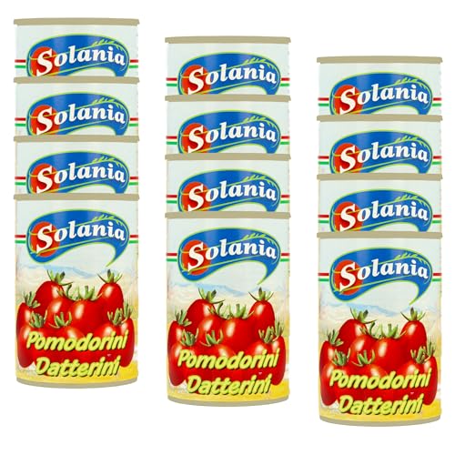 Solania Datterini Tomaten in der Dose, 12x400g. 100% Italien. Vorteilspackung von Migase