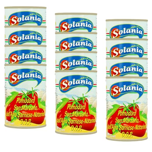 Solania San Marzano DOP Tomaten in der Dose, 12x400g, ideal für Pizza und Pasta. Vorteilspackung. von Migase
