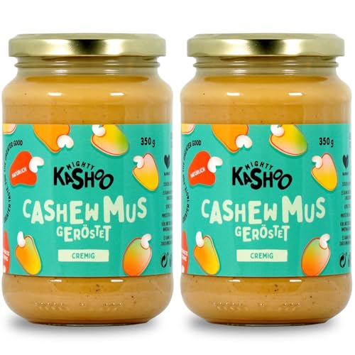 Mighty Kashoo - Geröstet cremig, Nachhaltiges Cashewmus aus Westafrikanischen Nüssen, 2 x 350g im Glas - Natürlich, vegan und reich an Nährstoffen von Mighty Kashoo