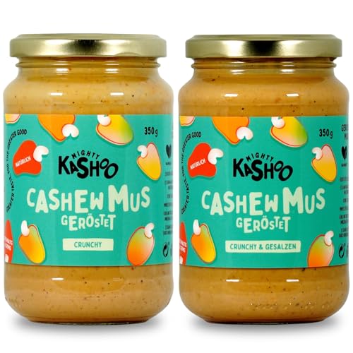 Mighty Kashoo - Geröstet crunchy, Nachhaltiges Cashewmus aus Westafrikanischen Nüssen, 350g im Glas - Natürlich, vegan und reich an Nährstoffen. von Mighty Kashoo
