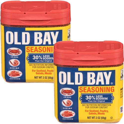 Old Bay Low Sodium Seasoning 30% Less Sodium – 2er-Pack – je 57 g – in Mighty Merchandise Verpackung von Mighty Merchandise