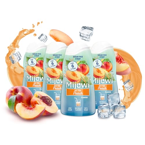 Mijuwi - Sirup zuckerfrei & kalorienfrei 4x Ice Tea Peach - Getränkesirup für Wasser & mehr im 48ml Squeeze-Fläschchen – Fruchtig-frischer Geschmack – Klein & handlich für bis zu 6-8L Getränke Mijuwi - Sirup zuckerfrei & kalorienfrei 4x Ice Tea Peach - Getränkesirup für Wasser & mehr im 48ml Squeeze-Fläschchen – Fruchtig-frischer Geschmack – Klein & handlich für bis zu 6-8L Getränke von Mijuwi