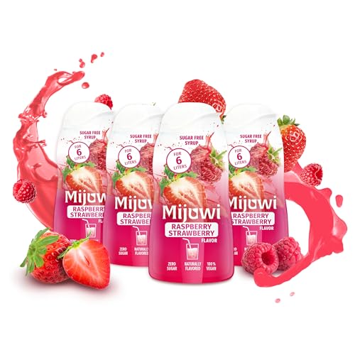 Mijuwi - Sirup zuckerfrei & kalorienfrei 4x Raspberry & Strawberry - Getränkesirup für Wasser & mehr im 48ml Squeeze-Fläschchen – Fruchtiger Geschmack – Klein & handlich für bis zu 6-8L Getränke Mijuwi - Sirup zuckerfrei & kalorienfrei 4x Raspberry & Strawberry - Getränkesirup für Wasser & mehr im 48ml Squeeze-Fläschchen – Fruchtiger Geschmack – Klein & handlich für bis zu 6-8L Getränke von Mijuwi