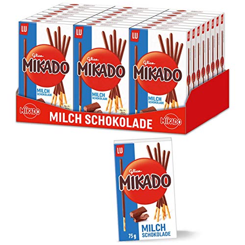 Mikado Milchschokolade 24 x 75g, Kekse überzogen mit Schokolade von Mikado