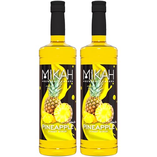 Mikah - Premium Flavors - Ananas (Ananas) x2 | Sirup für Getränke und Desserts | Professionelle Verwendung | 2 Flaschen à 1 Liter (2 x 1000 ml) von Mikah