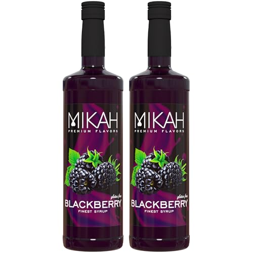 Mikah - Premium Flavors - Blackberry (Mora) x2 | Sirup für Getränke und Desserts | Professionelle Verwendung | 2 Flaschen à 1 Liter (2 x 1000 ml) von Mikah